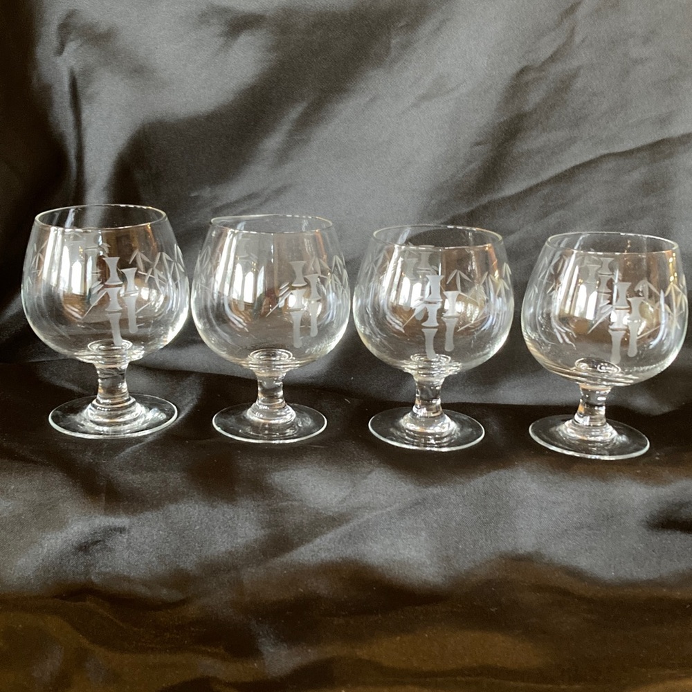 MCM Noritake Etched Bamboo Old Snifter Set